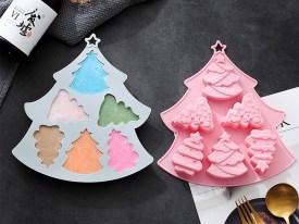 Molde silicona 6 arbolitos Navidad 